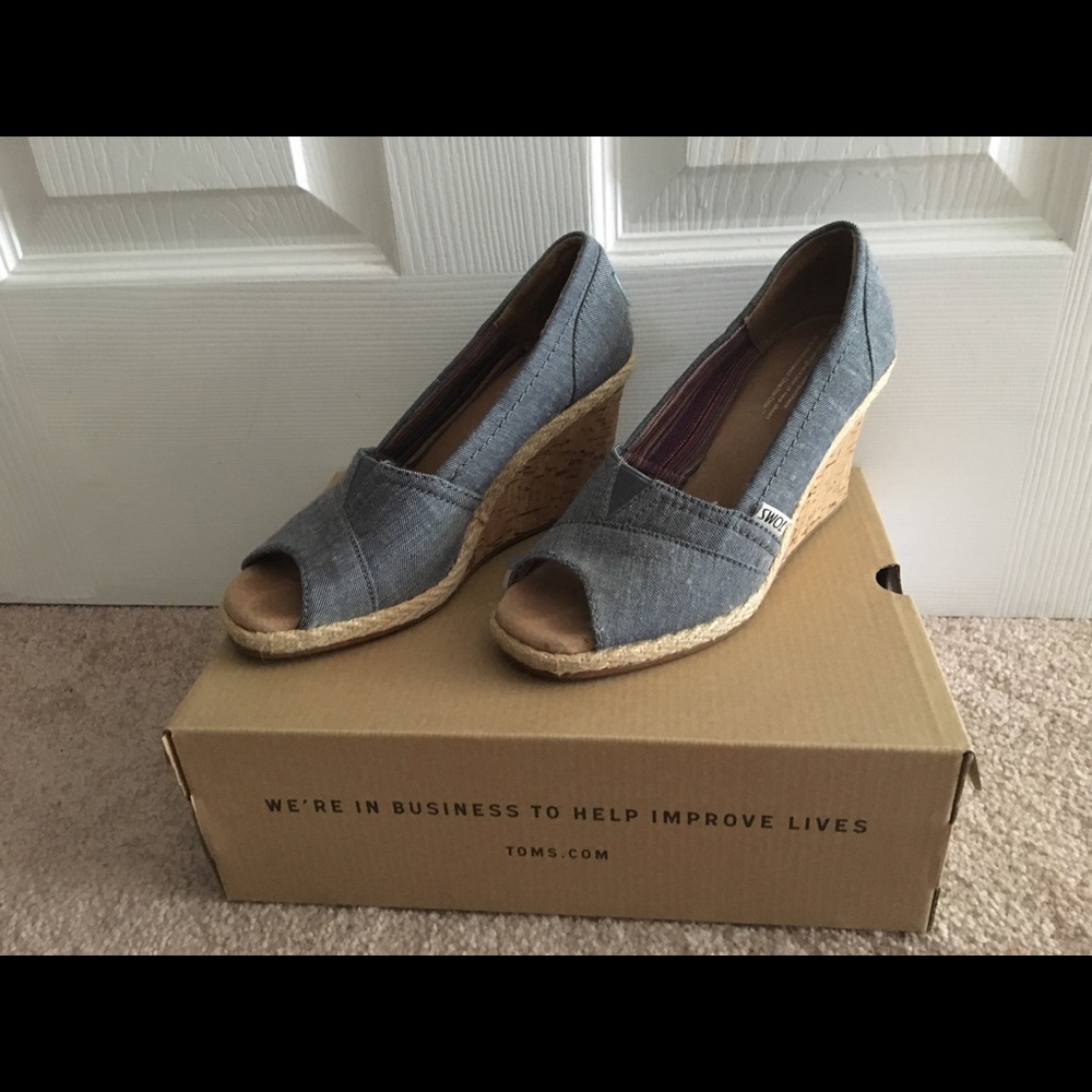 Toms Chambray Wedge